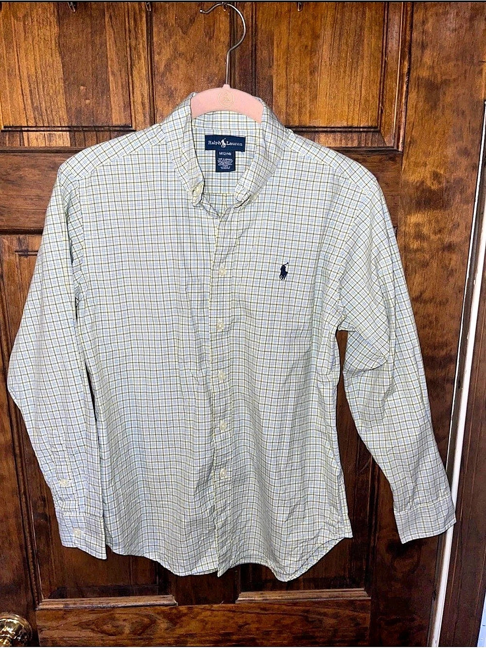 Ralph Lauren Checkered Cotton Shirt in Yellow & Blue Size Medium Like New